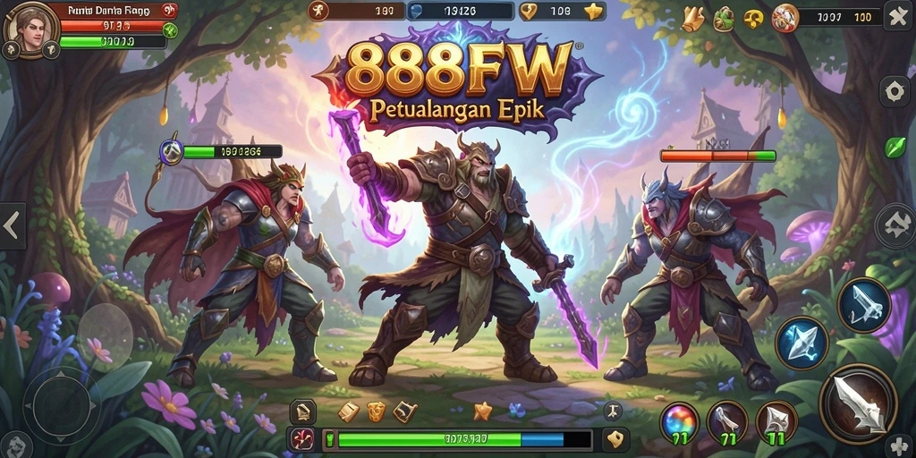 Screenshot utama menampilkan aksi seru dalam gameplay RPG.