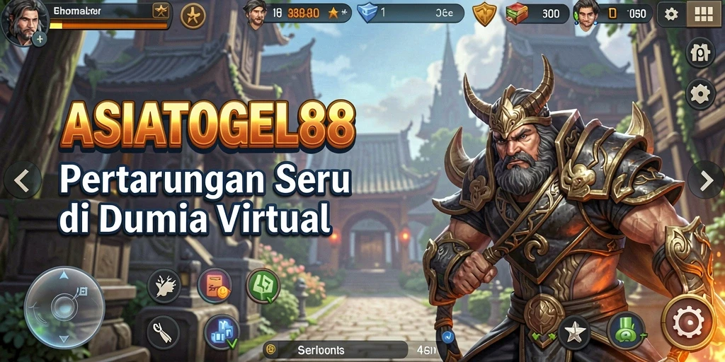 Tampilan pertarungan seru di ASIATOGEL88 dengan karakter unik.