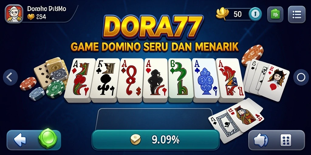 Tampilan gameplay DORA77 yang menarik dan interaktif dalam permainan Domino.