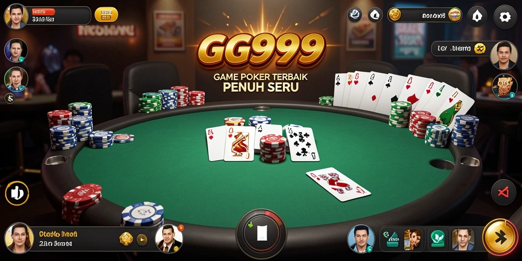 Screenshot GG999 menampilkan gameplay Poker yang mendebarkan.