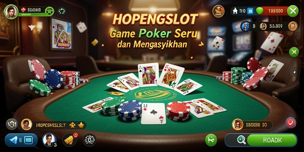 Screenshot gameplay HOPENGSLOT yang menampilkan suasana Poker yang mendebarkan.
