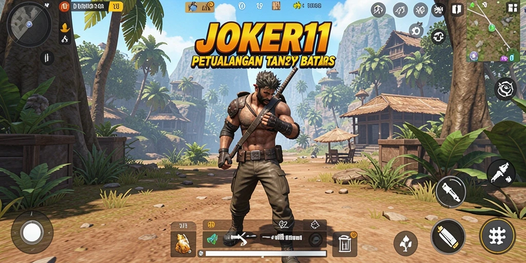 Screenshot yang memperlihatkan aksi eksplorasi dalam dunia terbuka JOKER11.