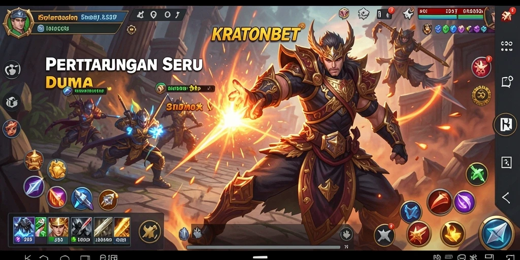 Tampilan aksi pertarungan di KRATONBET yang menegangkan.
