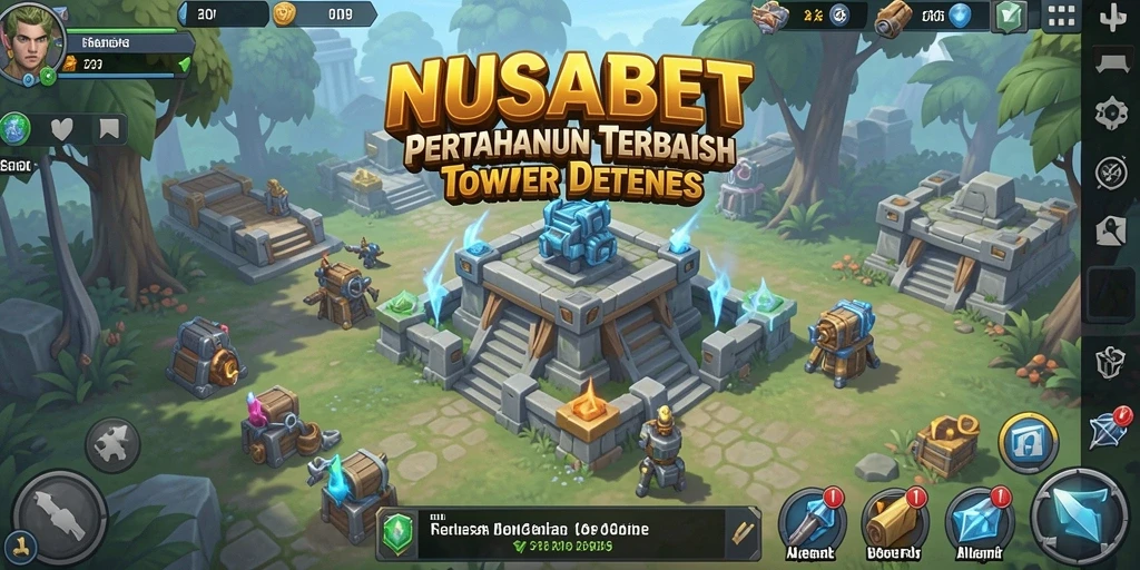 Gameplay menegangkan NUSABET saat mempertahankan tower dari serangan musuh.