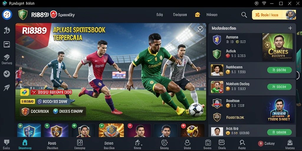 Tampilan screenshot utama RI889 menampilkan pengalaman taruhan Sportsbook yang menarik.