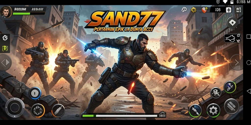 Tampilan aksi yang mendebarkan dalam SAND77 dengan pertarungan epik.