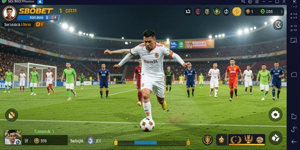 Tampilan menarik dari gameplay sepak bola SBOBET.