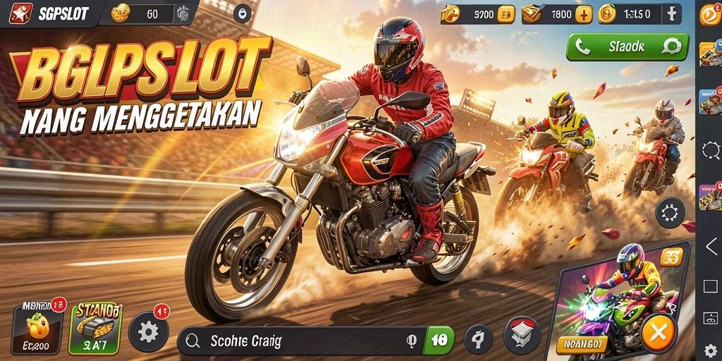 Screenshot menampilkan balapan motor yang intens dan mendebarkan.
