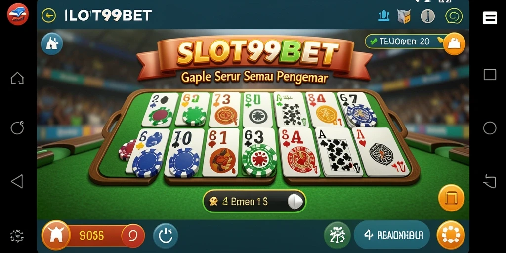 Tampilan menarik dari gameplay Gaple di SLOT99BET.