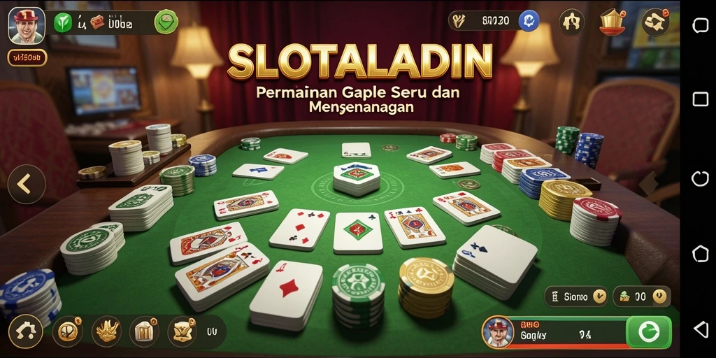 Tampilan menarik dari gameplay Gaple di SLOTALADIN.