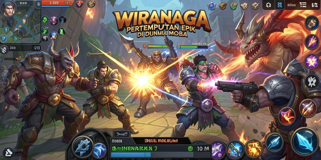 Screenshot gameplay WIRANAGA menampilkan aksi pertempuran yang mendebarkan.