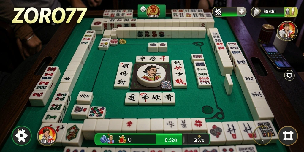 Screenshot utama dari gameplay Mahjong ZORO77 yang menakjubkan.